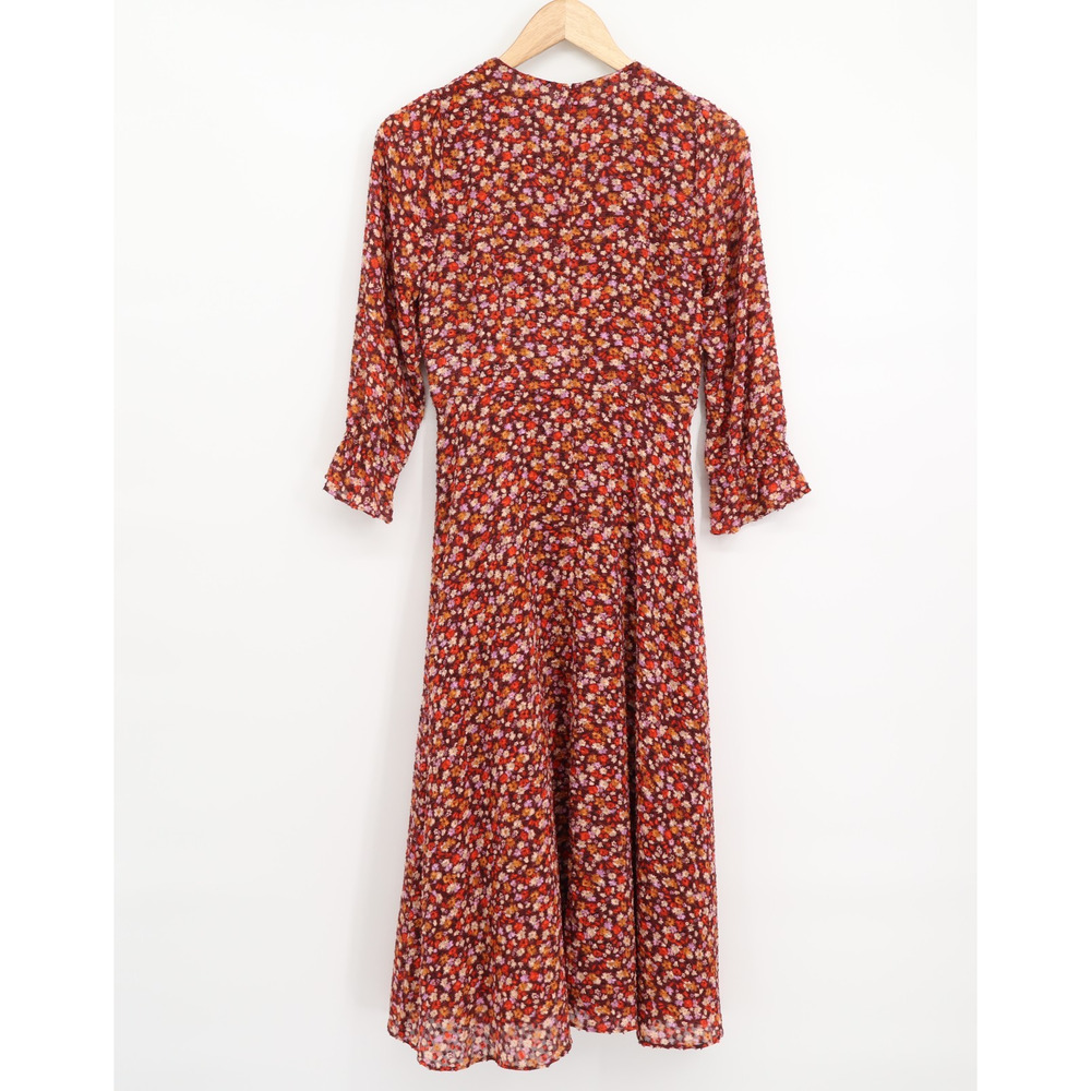 Madewell Women's Crossover Midi Dress Clipdot Spring Prairie Sz 0 NEW - Picture 2 of 8